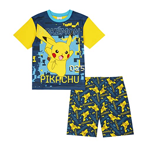 Pokemon Boys Pyjamas, Pikachu Short PJs Set, Ages to 13 Years