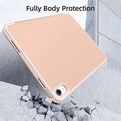 Vobafe Case for iPad 10th Generation Case 2022, IPad 10 Case with Flexible TPU Back & Trifold Stand, Protective Cover with Pencil Holder for iPad 10.9 Inch, Auto Wake/Sleep, Rose Gold