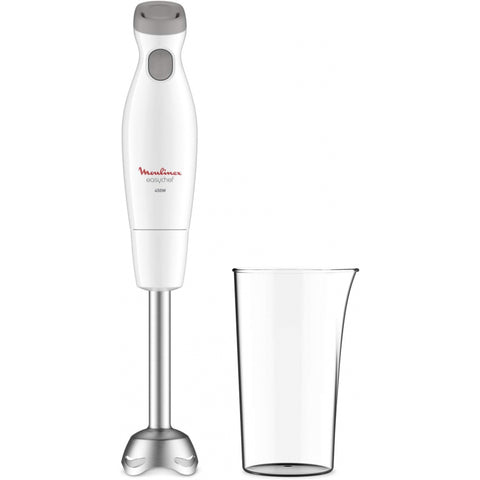 Moulinex Easy Chef Hand Blender with 800ml Beaker 450W, Stainless Steel Shaft, White DD451127