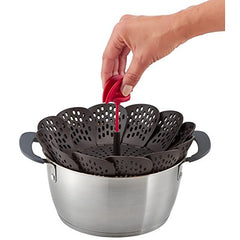 Tefal Ingenio Steamer Basket 14x9 cm Non Scratch Fordable Red & Black Award Winning Design K2071614