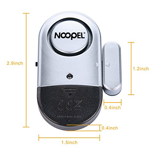 Door Window Alarm 4 Pack Noopel Home Security Ultra-Slim Wireless Magnetic Sensor Burglar Anti-theft 120DB Alarm with Batteries included - DIY EASY to Install (4)