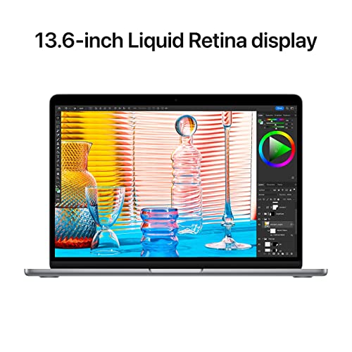 Apple 2022 MacBook Air laptop with M2 chip: 13.6-inch Liquid Retina display, 8GB RAM, 256GB SSD storage, backlit keyboard, 1080p FaceTime HD camera. Works with iPhone and iPad; Silver