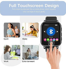 CCHKFEI 32GB Watch MP3 Player with Bluetooth, Sports MP3 Player with Sports Watch Touch Screen Hi-Fi Lossless Sound Music Player Pedometer for Sports, Fitness, Jogging, Running, Workout, Traveling