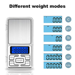 Portable Digital Weighing Scale 0.01g x 200g Precise Mini Pocket Scale For Gold Jewellery Collectibles Food Herbs and Coffee with Back-Lit LCD Display