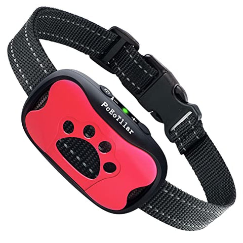 Anti Bark Collar Rechargeable for Small Medium Large Dogs No Shock Anti Barking Dog Collars Stop Dog Barking Device 7 Sensitivities Beep & Vibration Mode, No Bark Collar Training Dogs No Barking, Pink