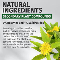 Rhodiola Rosea (120 Capsules á 500mg) - German Production - 100% Vegan and Without additives - 4 Month Stock