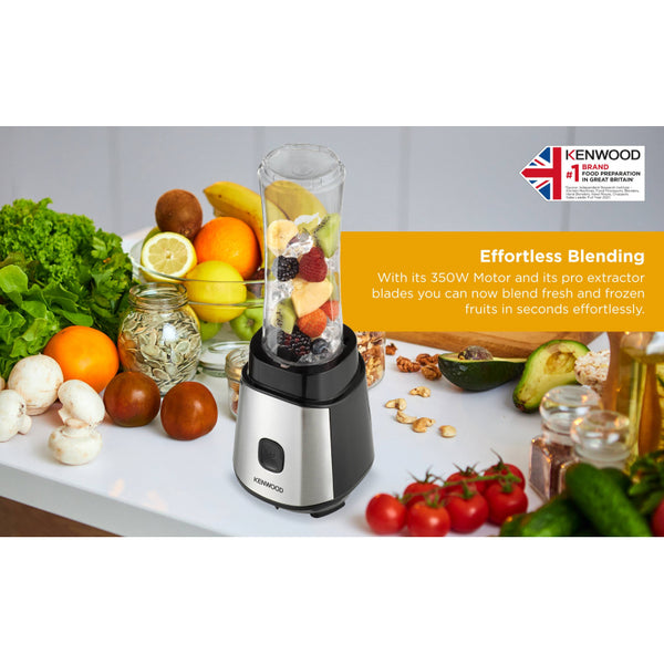 Kenwood Personal Blender 350W To Go Bottle Smoothie Blender/Smoothie Maker with 570ml & 400ml Tritan Smoothie2Go Bottle and Lid, Ice Crush Function BLM05
