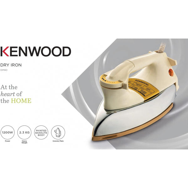 Kenwood Dry Iron Heavy Weight Iron 1200W With Ceramic Soleplate DIM40.000GO