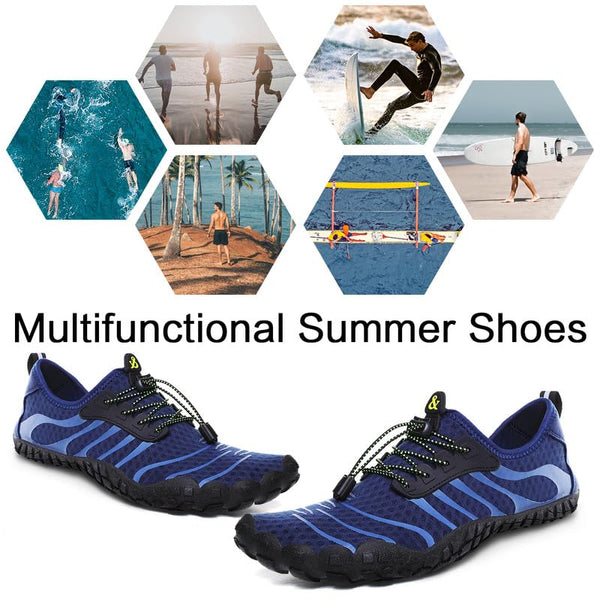 Water Shoes Mens Womens Beach Shoes Swim Shoes Quick Dry Barefoot Surf Shoes Women Sea Shoes Ladies Lightweight Unisex Sport Diving Pool Shoes Blue