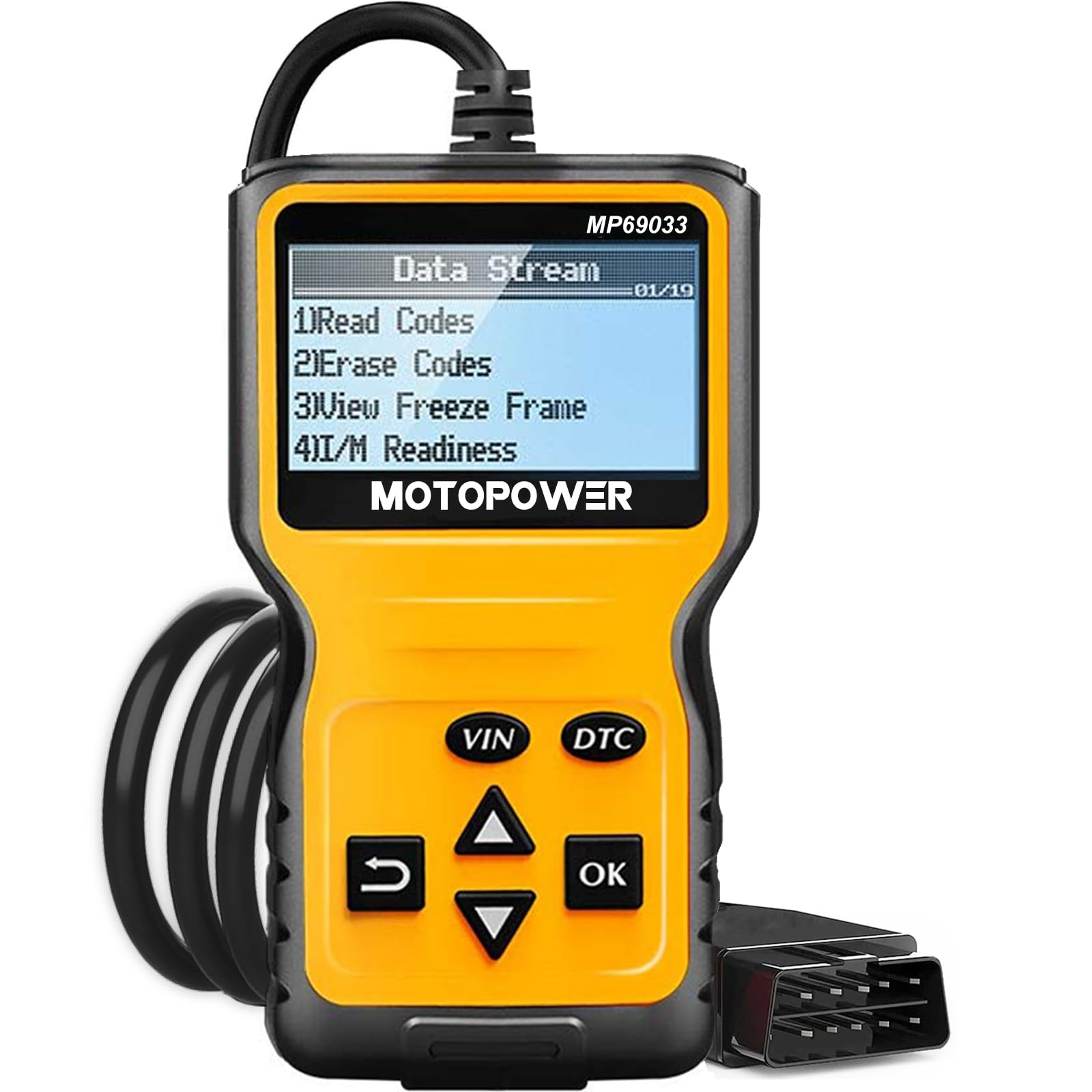 MOTOPOWER MP69033 OBD2 Scanner Universal Car Engine Fault Code Reader, CAN Diagnostic Scan Tool for All OBD II Protocol Cars