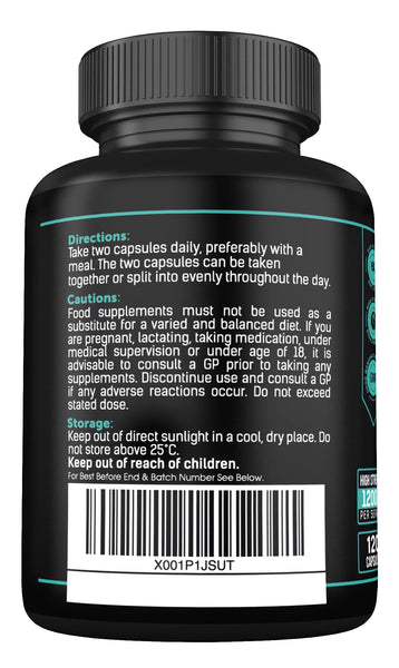 Magnesium Glycinate Supplements & Vitamin B6 - 120 High Strength Capsules - 1500mg of Magnesium Providing 315mg Elemental Magnesium (Bisglycinate) - Pure Active Ingredient