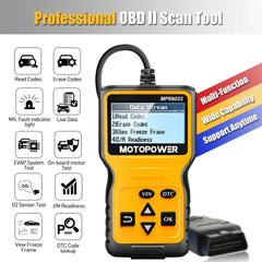 MOTOPOWER MP69033 OBD2 Scanner Universal Car Engine Fault Code Reader, CAN Diagnostic Scan Tool for All OBD II Protocol Cars