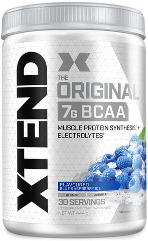 XTEND Original BCAA Blue Raspberry Ice | Branched Chain Amino Acids Supplement | 7g BCAAs + Muscle Supplements | Electrolytes for Recovery | Amino Energy Post-Workout | 30 Servings
