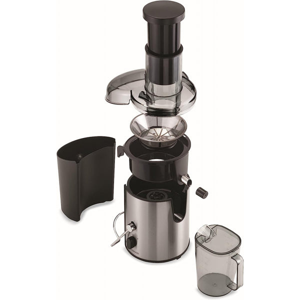 Kenwood Juicer 800W Stainless Steel Juice Extractor with 75mm Wide Feed Tube, 2 Speed, Transparent Juice Jug, Pulp Container, Anti Drip for Home, Office, Restaurant & Cafeteria JEM02.A0BK