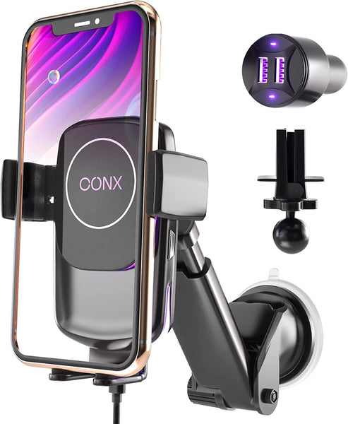 𝗡𝗘𝗪 𝟮𝟬𝟮𝟯* Car Phone Holder Wireless Charger, 5W to 15W - 4x Fast