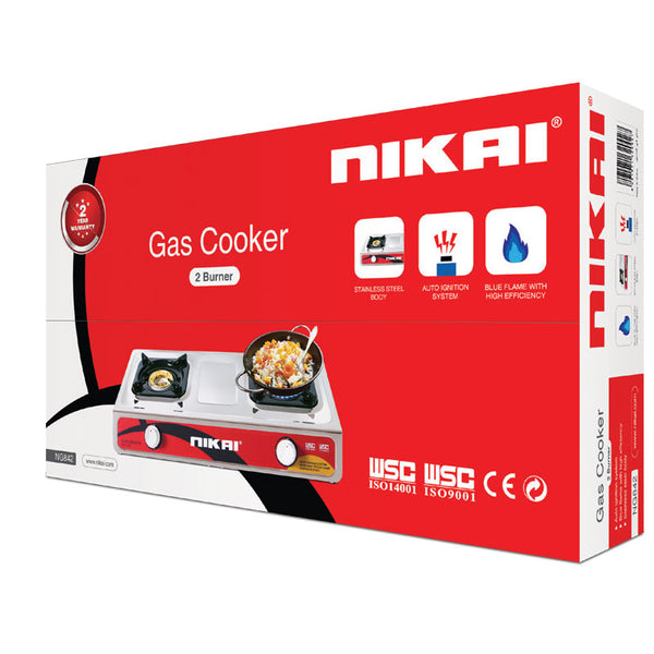 Nikai Gas Cooker 2 Burner NG842