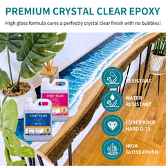 JDiction Table Top Epoxy Resin - 1 Gallon/4.5L Deep Pour Epoxy Resin Kit, Easy 1:1 Mix, Crystal Clear Epoxy Resin for River Table, Countertop, Jewellery Making, Craft, Tumblers and Wood