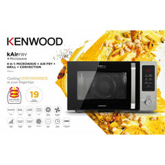 KENWOOD Microwave Oven 30L + Air Fryer + Grill + Convection 1000W 4-in-1 Preset Programs 19, Digital Display, 5 Power Levels, Defrost Function, 95 Minutes Timer , Clock Function MWA30.000BK