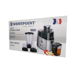 Westpoint Kitchen Chef Food Processor 400W 1.6L Jar 4in1 Blender, Grinder, Mincer, Juicer Stainless Steel WJC-16418.I