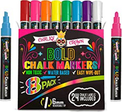 Liquid Chalk Markers - Dry Erase Marker Pens - Chalk Markers for Chalkboards, Signs,