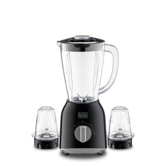 Black & Decker Blender with 2 Grinder Mills 1.5L 400W Black BX365-B5