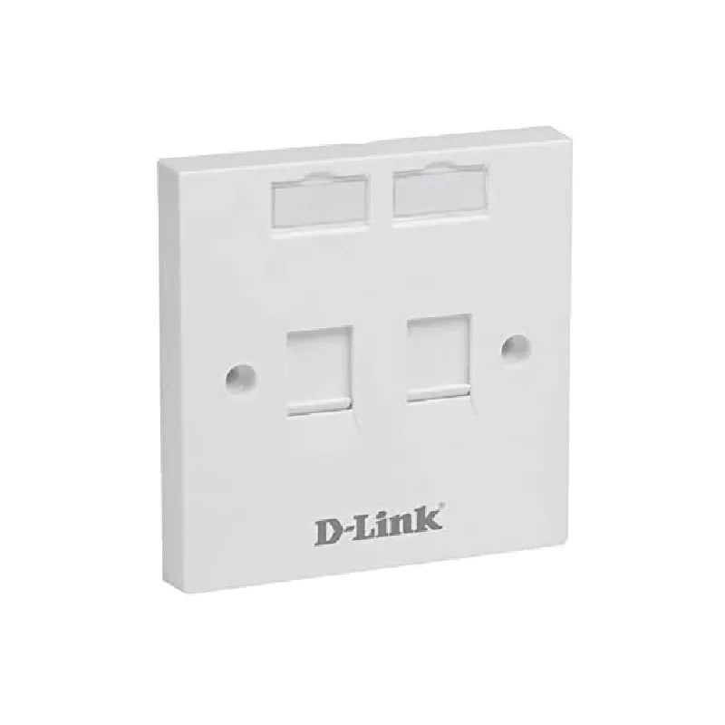 D-Link Double Face Plate 86*86mm, Square, White, Excluding Key Stone Jacks NFP-0WHI21
