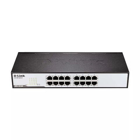 D-Link Ethernet Switch 16-Port 10/100 Mbps Unmanaged Standalone Rack Switch, Eco-friendly and Economical, High-speed Networking, Saves Energy DES-1016D/B