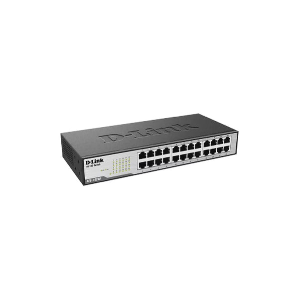 D-Link Ethernet Switch 24-Port 10/100 Mbps Unmanaged Standalone Rack Switch, Plug-and-Play, RoHS Compliant, Full/Half-Duplex for Ethernet/Fast Ethernet Speeds, IEEE 802.3x Flow Control DES-1024D/E