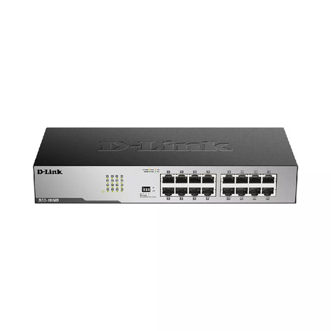 D-Link Gigabit Switch 16-Port 1000 Base-T Unmanaged Rack Switch, Fanless Design for Silent Operation, Port Isolation and Broadcast Storm Control, Jumbo Frame Support, RoHS Compliant DGS-1016D/E