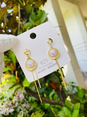 Gold and white pearl drops 12