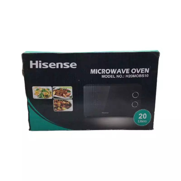 Hisense Microwave 20L 700W Solo Manual, Knobs Push Button, 6 Power Levels, Black H20MOBS10