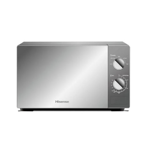 Hisense Microwave 20L 700W Solo Manual, 6 Power Levels, Push Button, Defrost, Cooking Timer, Durable Door, 360° Rotating Plate, Mirror H20MOMS10