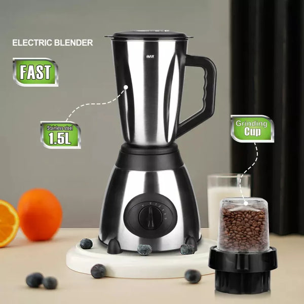 RAF Blender 1.5L Steel Jar 1000W with Mill, Strong Motor, 6 Blades, Overheat Protection R.300