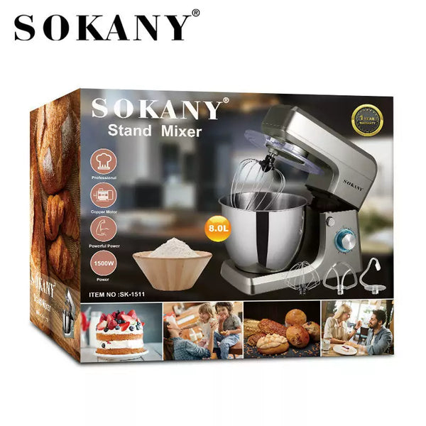 Sokany Stand Mixer 1400W 8L 3 Attachments