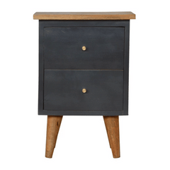 Charcoal Black Hand Painted Bedside Table
