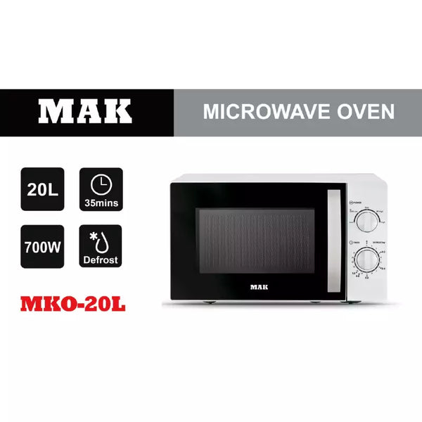 MAK Microwave Oven 20L 700W Solo Manual 35min Timer