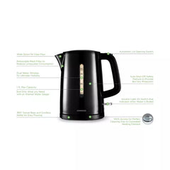 Kenwood Kettle 1.7L Cordless Electric Kettle 2200W with Auto Shut-Off & Removable Mesh Filter ZJP00.000BK