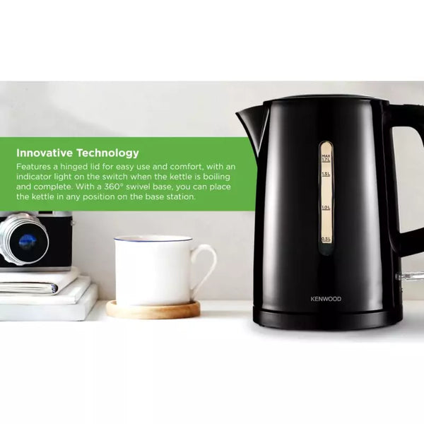 Kenwood Kettle 1.7L Cordless Electric Kettle 2200W with Auto Shut-Off & Removable Mesh Filter ZJP00.000BK