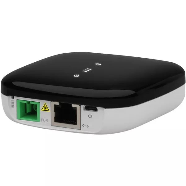 Ubiquiti Ufiber Wireless Router GPON CPE with Integrated Wifi, 24V PoE in, w.4 Gbps Uplink, 1.2 Gbps Downlink with Mcro USB Power Input