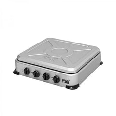 Winning Star Table Top Deluxe Gas Stove 4 Burner, Automatic Ignition Silver ST-9661