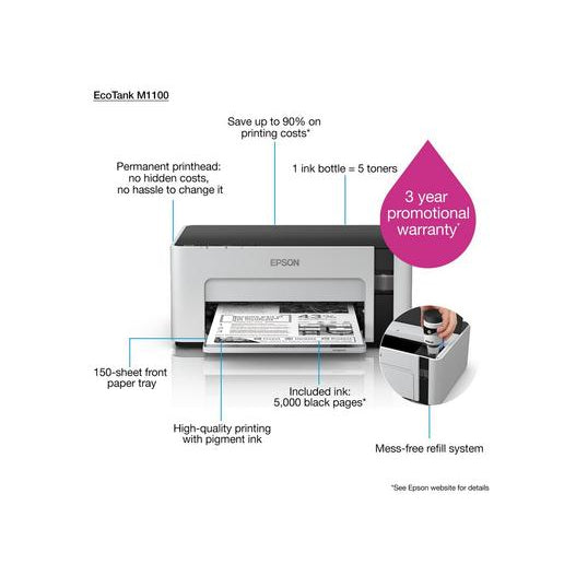 Epson EcoTank Monochrome Ink Tank Printer M1100