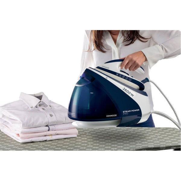 Kenwood Steam Iron Steam Station 2600W With 1.8L Water Tank Capacity, Ceramic Soleplate, 7 Bar Boiler Pressure, 600G Steam Shot, Anti Drip, Auto Shut Off, Self Clean BP SSP70.000WB