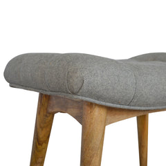 Curved Grey Tweed Bench