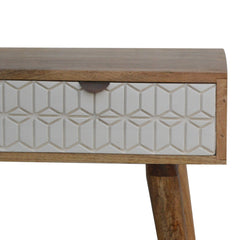Sleek White Carved Console Table